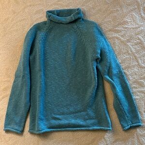 L.L. Bean Women's Ocean Blue Turtleneck Sweater